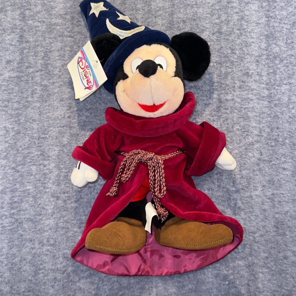 Disney Store Sorcerer Mickey Mouse Fantasia Plush 15 inch Vintage NWT